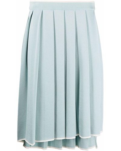 Thom Browne High-low Pleated Skirt - Blue