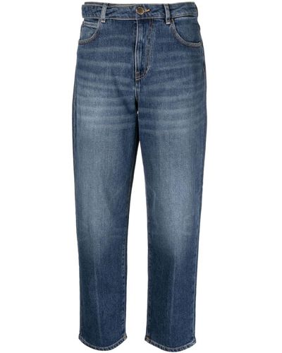 Pinko Jeans crop Maddie a vita alta - Blu