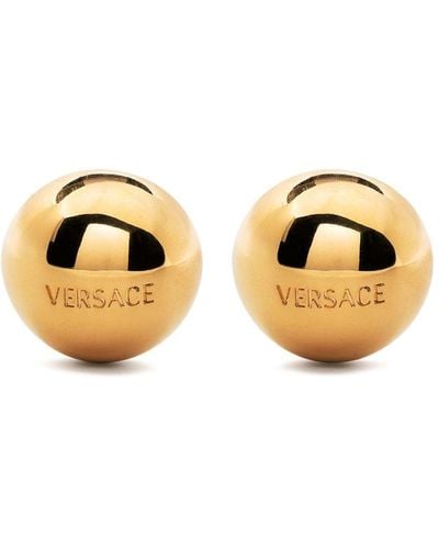 Versace Oorbellen Met Gegraveerd Logo - Metallic