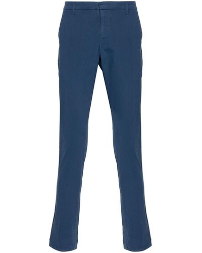 Dondup Cotton Tapered Chino Trousers - Blue