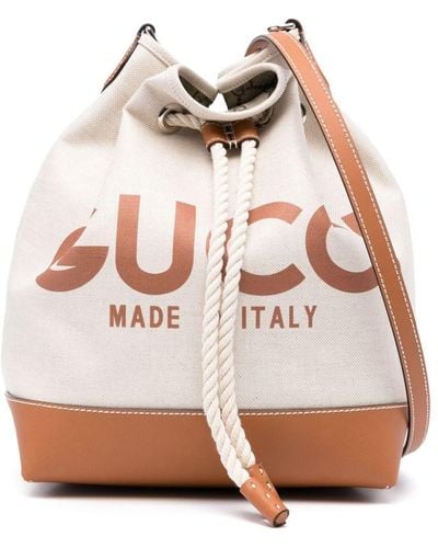 Gucci Borsa a secchiello piccola con stampa - Rosa