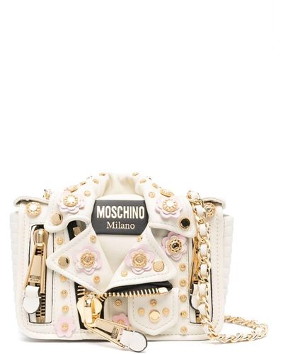 Moschino Biker Umhängetasche - Natur