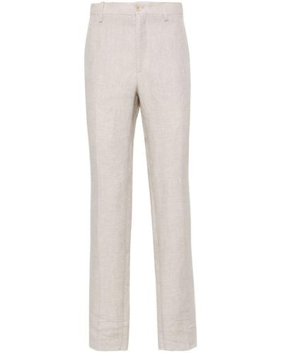 Etro Tapered Linen Trousers - Grey