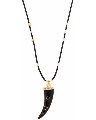 Isabel Marant Buffalo Horn Pendant Necklace - Black