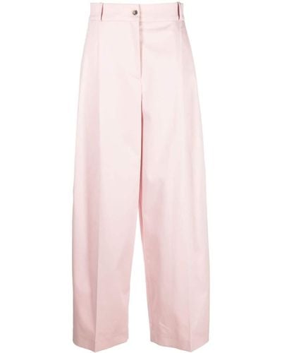 The Mannei High-waisted Wide-leg Trousers - Pink