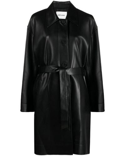 Low Classic Belted Faux-leather Trenchcoat - Black