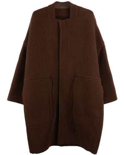 Rick Owens Manteau Sail en laine - Marron