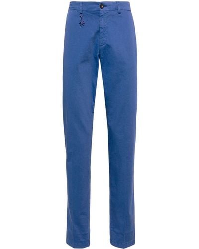 Manuel Ritz Pantalones chinos ajustados de talle medio - Azul