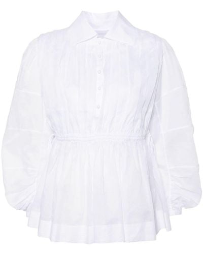 Jil Sander Chemise plissée en popeline - Blanc