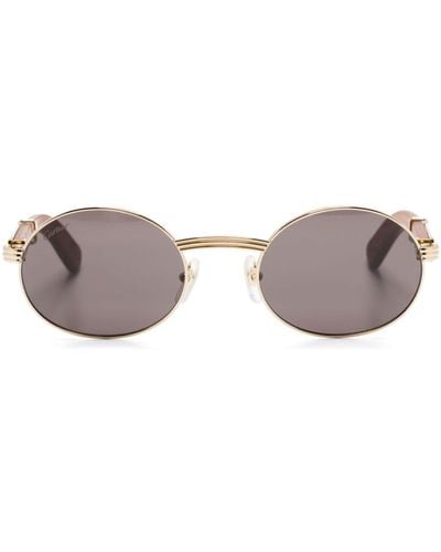 Cartier Sonnenbrille mit ovalem Gestell - Grau