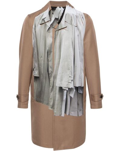 Comme des Garçons Trenchcoat Met Enkele Rij Knopen - Grijs