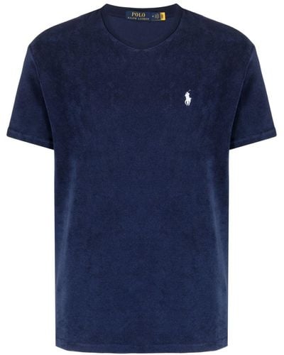 Polo Ralph Lauren Embroidered-logo Chenille T-shirt - Blue