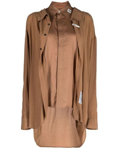 Maison Mihara Yasuhiro Long-sleeve Layered Shirt - Brown