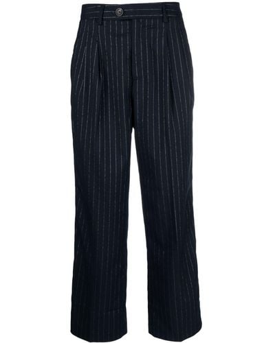 Scotch & Soda Pinstripe-pattern Straight-leg Trousers - Blue