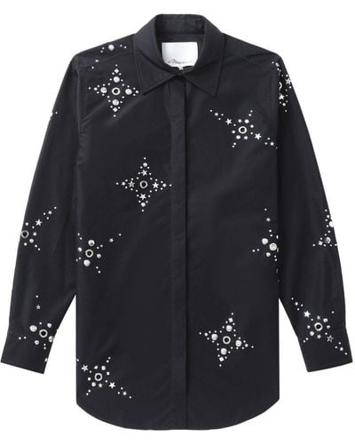 3.1 Phillip Lim Stud-embellished Long-sleeve Shirt - Black
