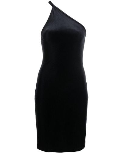 Filippa K Asymmetric Velvet Mini Dress - Black