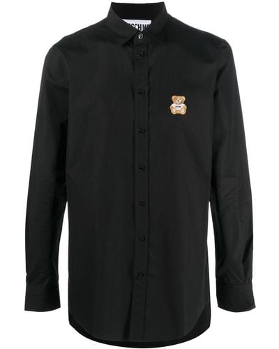 Moschino Overhemd Met Teddybeerprint - Zwart