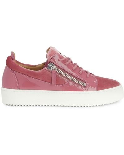 Giuseppe Zanotti Gail Velvet Low-top Sneakers - Pink