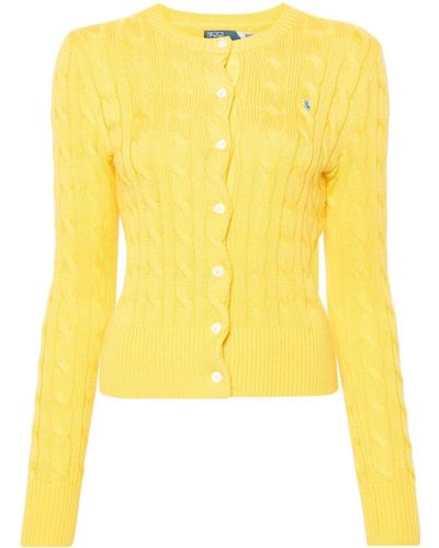 Polo Ralph Lauren Cardigan mit Zopfmuster - Gelb