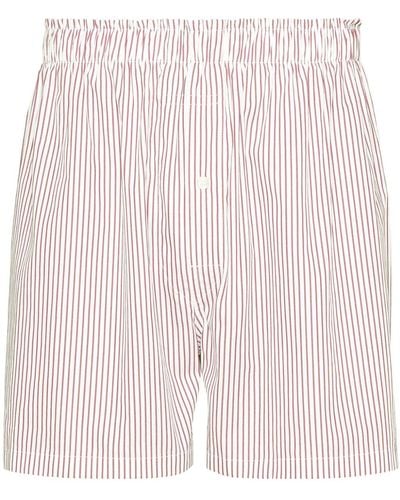 Maison Margiela Striped Cotton Shorts - Pink