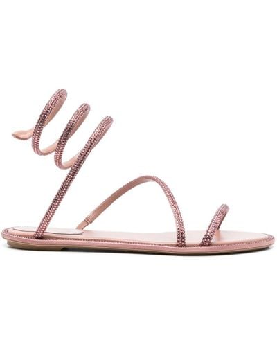 Rene Caovilla Cleo Crystal-embellished Sandals - Pink