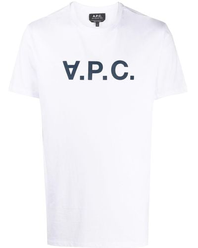 A.P.C. Camiseta con logo afelpado - Blanco