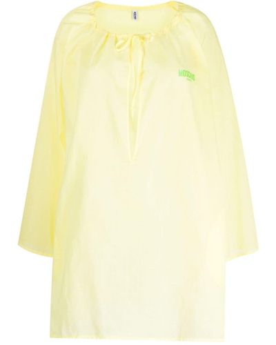 Moschino Logo-print Shift Dress - Yellow