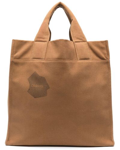 Objects IV Life Logo-print Cotton Tote Bag - Brown