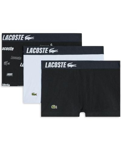 Lacoste Logo-waistband Boxers (pack Of Three) - Black