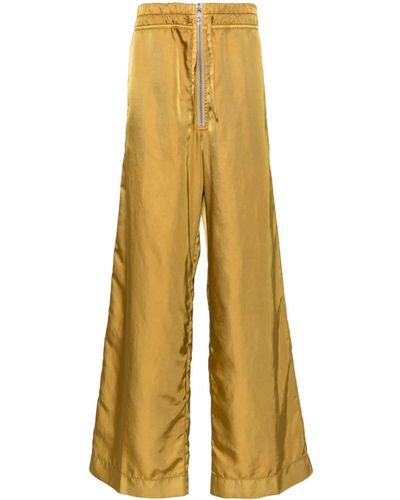 Dries Van Noten Pantalones anchos con cordones - Amarillo