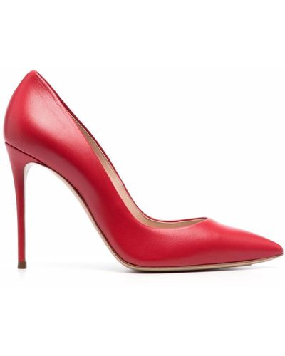 Casadei Pointed Leather Pumps - Red