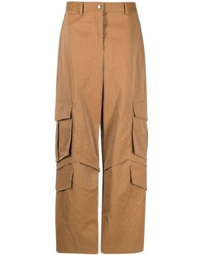 MSGM Pantalones tipo cargo con múltiples bolsillos - Neutro