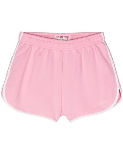 Mc2 Saint Barth Francine logo-embroidered shorts - Pink