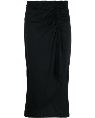 IRO Gathered-detail Midi Skirt - Black