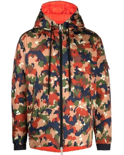 Moncler Camouflage-print Reversible Bomber Jacket - Red