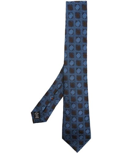 Zegna Cravatta con motivo geometrico - Blu