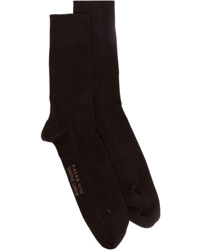 FALKE Ribgebreide Sokken - Zwart