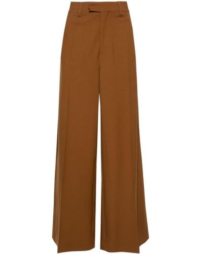 Vetements Pressed-crease Wide-leg Trousers - Brown