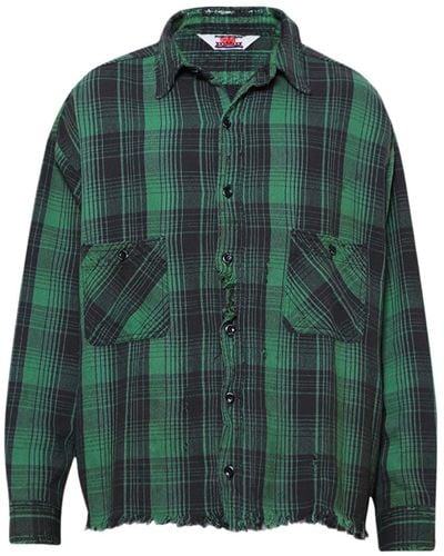 SAINT Mxxxxxx Checked Cotton Shirt - Green