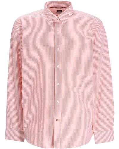 BOSS Long-sleeve Buttoned Shirt - Pink