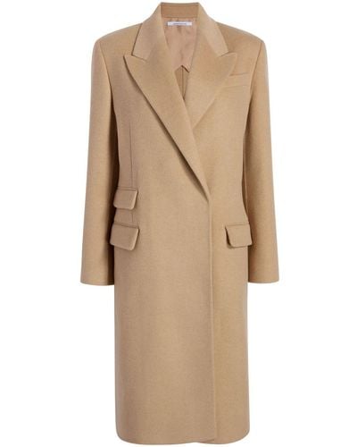Another Tomorrow Double-faced Recycled Wool Tailored Coat - Natural