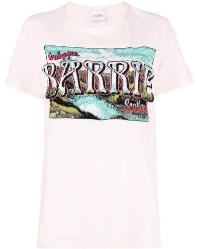 Barrie Graphic-print Cotton T-shirt - Pink