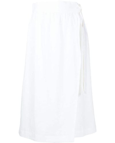 Adriana Degreas Wrap-design Linen Skirt - White