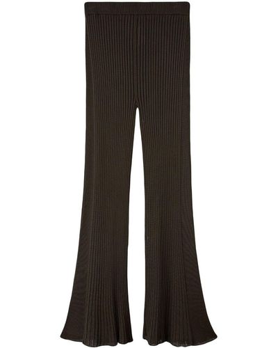 Jil Sander Chunky Ribbed Flared-hem Pants - Black