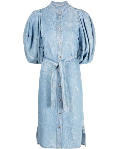 Stella McCartney Vestido midi con botones - Azul