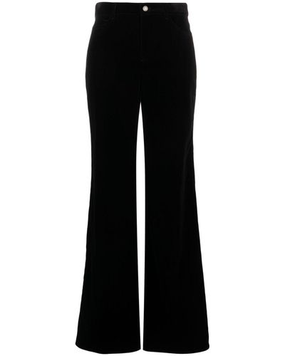 Saint Laurent Pantalon ample à taille-haute - Noir