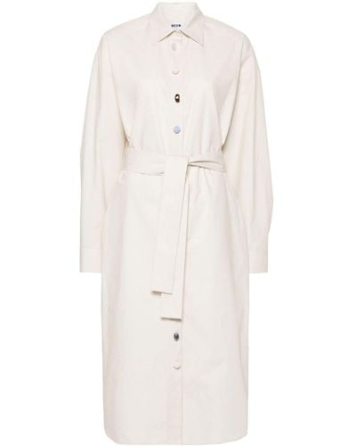 MSGM Bead-embellished Cotton Dress - White