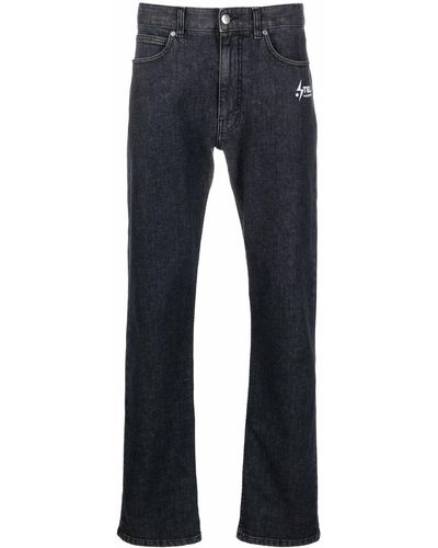 Stella McCartney Straight-leg Logo-print Jeans - Gray