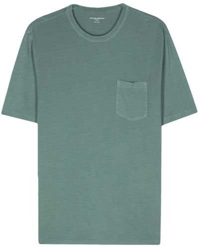 Officine Generale T-Shirt mit Brusttasche - Grün