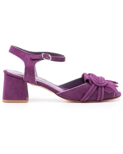 Sarah Chofakian Antonieta Suede Sandals - Purple